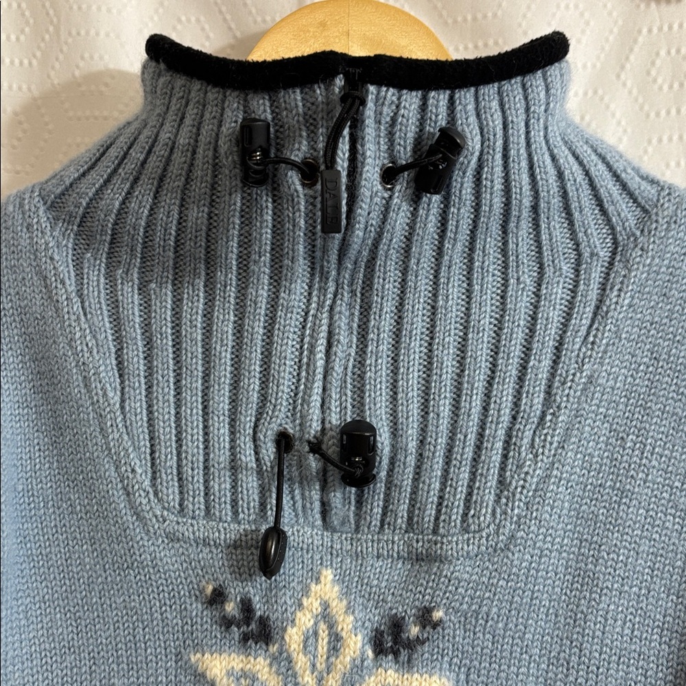 Dale of Norway Woman's Istind Windproof Windstopper blue Wool Ski Sweater Size L - Picture 5 of 16